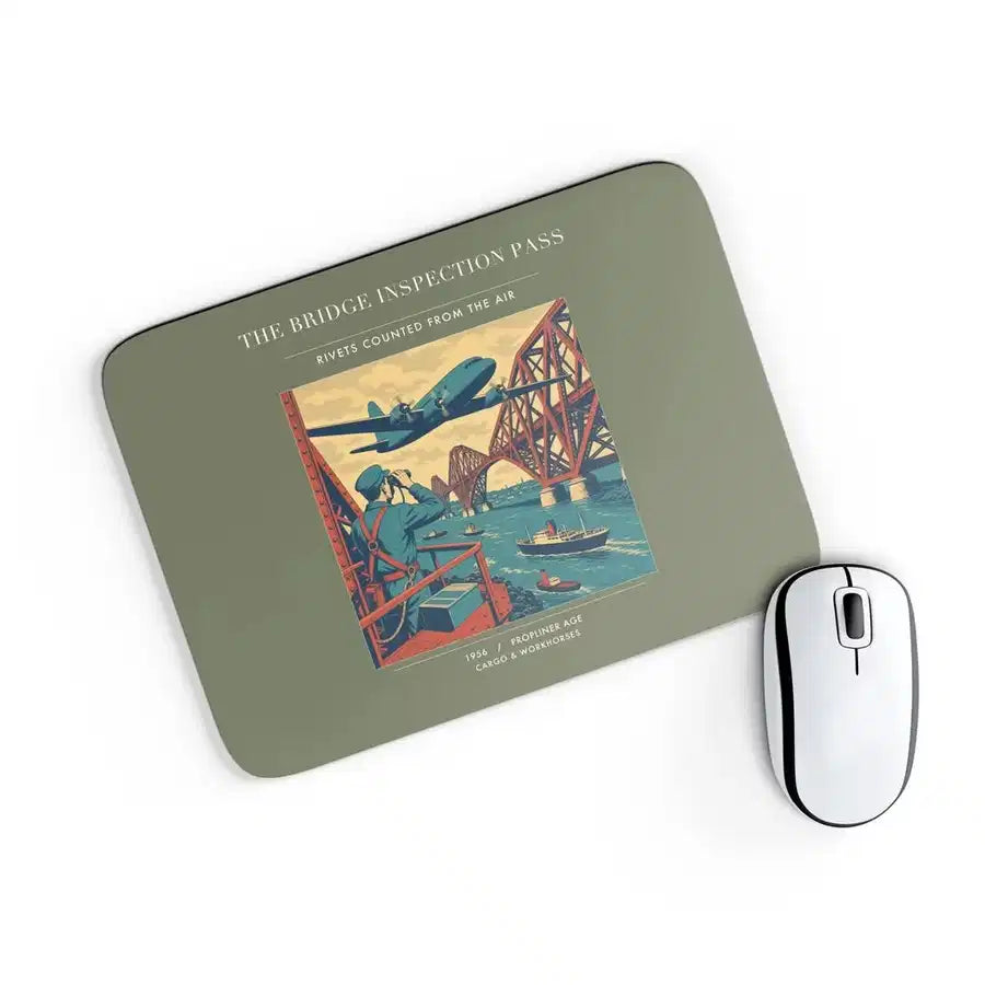 VINTAGE G4482 - The Bridge Inspection Pass - Designed Mouse Pads design on greenarmy rectangle