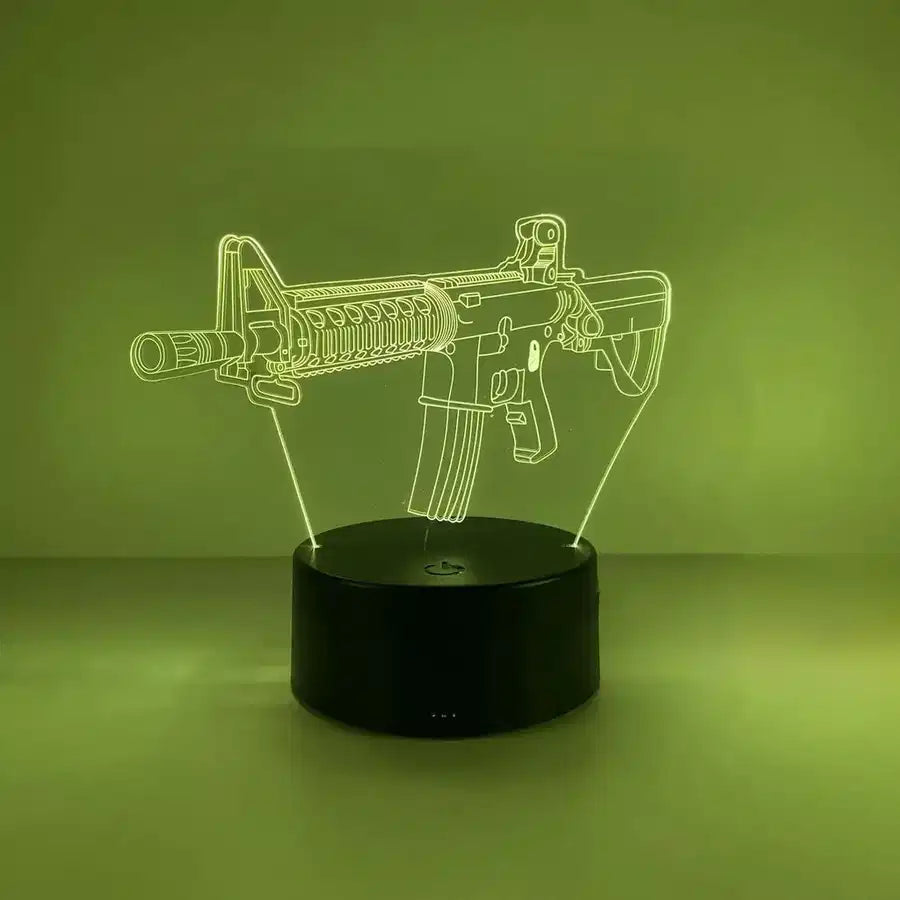 Customisable 3D Submachine Gun Modeling 3D Lamp - view 7