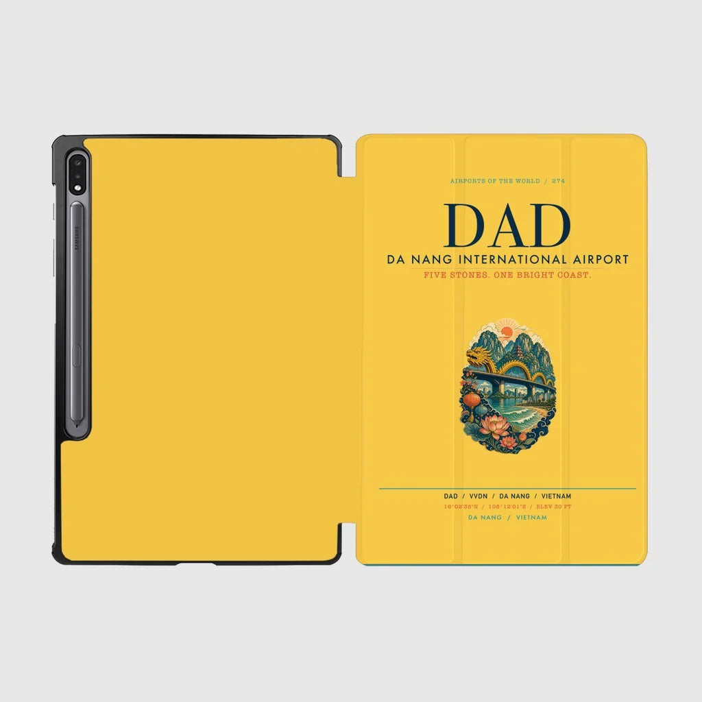 Da Nang International Airport (DAD) design on yellow samsung tablet tablet case