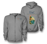 Thumbnail for Tacloban Airport (TAC) design on gray premium zipped hoodie
