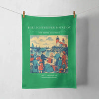 Thumbnail for VINTAGE G4418 - The Lightkeeper Rotation - Designed Towels design on green