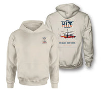 Thumbnail for Airbus H175 design on khaki double-side hoodie, double-side print