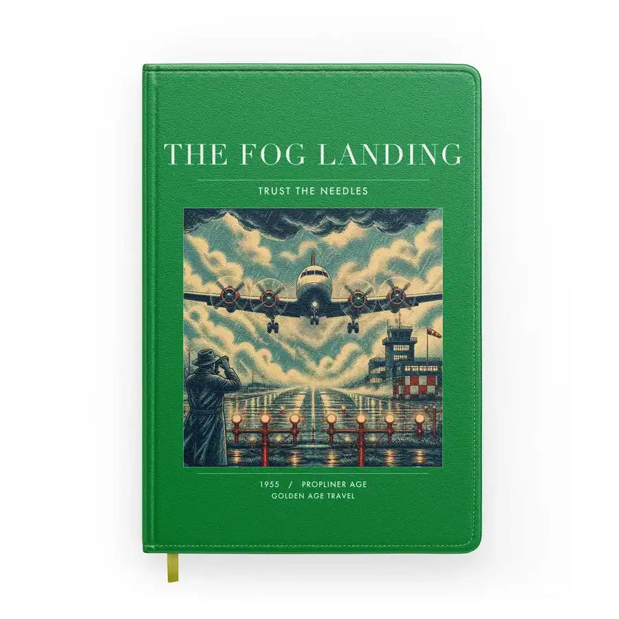 VINTAGE G4095 - The Fog Landing - Designed Notebooks design on green