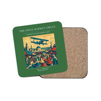 Thumbnail for The Spice Market Circle - Designed Coasters design on green 1-piece