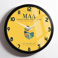 Thumbnail for Chennai International Airport (MAA) design on yellow framed wall clock