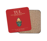 Thumbnail for Tulsa International Airport (TUL) design on red 1 piece coaster