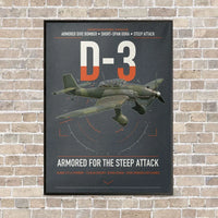 Thumbnail for Junkers Ju 87D-3 vertical canvas print - framed - gray background