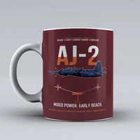 Thumbnail for AJ-2 Savage Tanker design on dark red ceramic mug, double-side print