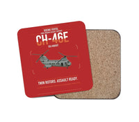 Thumbnail for Boeing Vertol CH-46E Sea Knight design on red 1 piece coaster