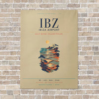 Thumbnail for Ibiza Airport IBZ vertical canvas print - no frame - beige background