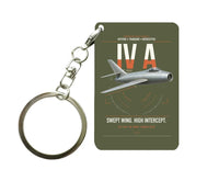 Thumbnail for Dassault Mystère IV A design on green army designed key chain, double-side print