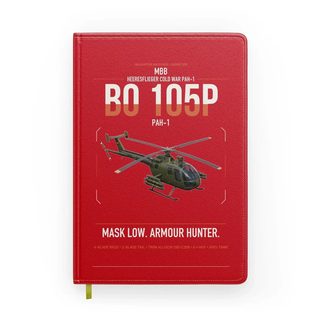 MBB BO 105P PAH-1 design on red notebook