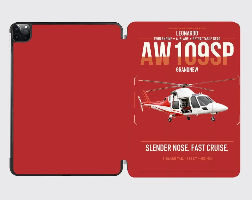 Leonardo AW109SP GrandNew design on red ipad tablet case