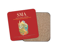 Thumbnail for Santa Maria Airport (SMA) design on red 1 piece coaster