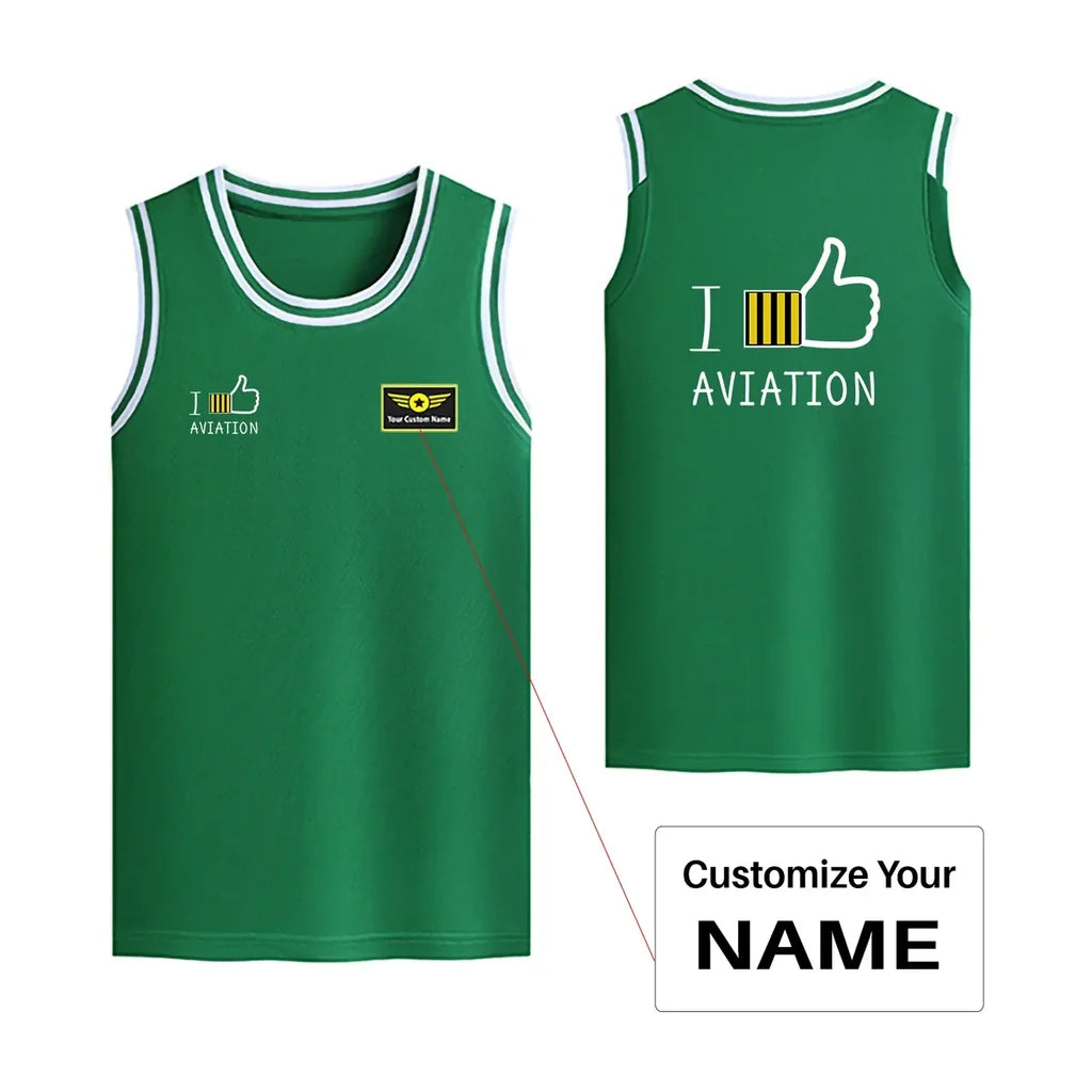 Customisable I Like Aviation Basketball Print - view 7