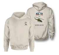 Thumbnail for Bell AH-1G Cobra design on khaki double-side hoodie, double-side print