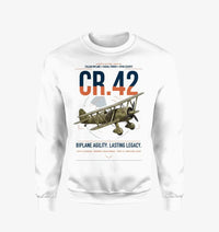 Thumbnail for Fiat CR.42 Falco design on white sweatshirt