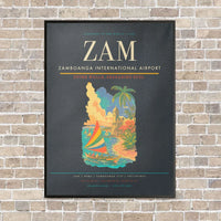 Thumbnail for Zamboanga International Airport ZAM vertical canvas print - framed - gray background