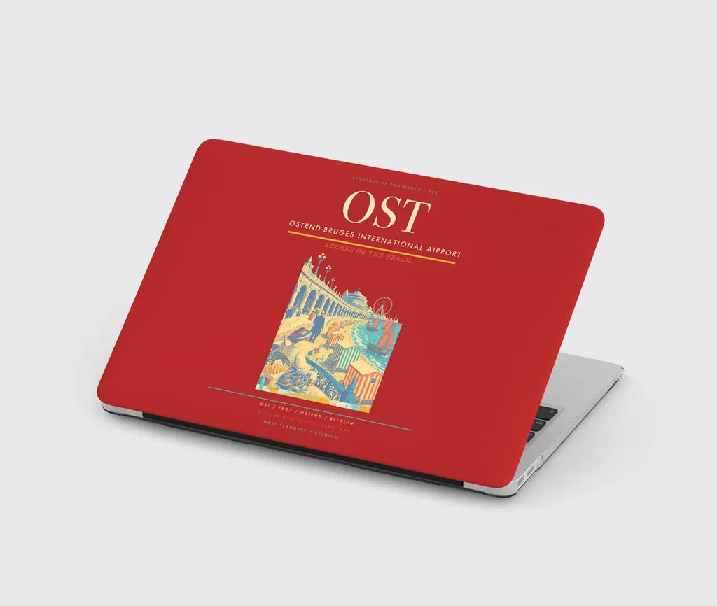 Ostend-Bruges International Airport (OST) design on red MacBook case