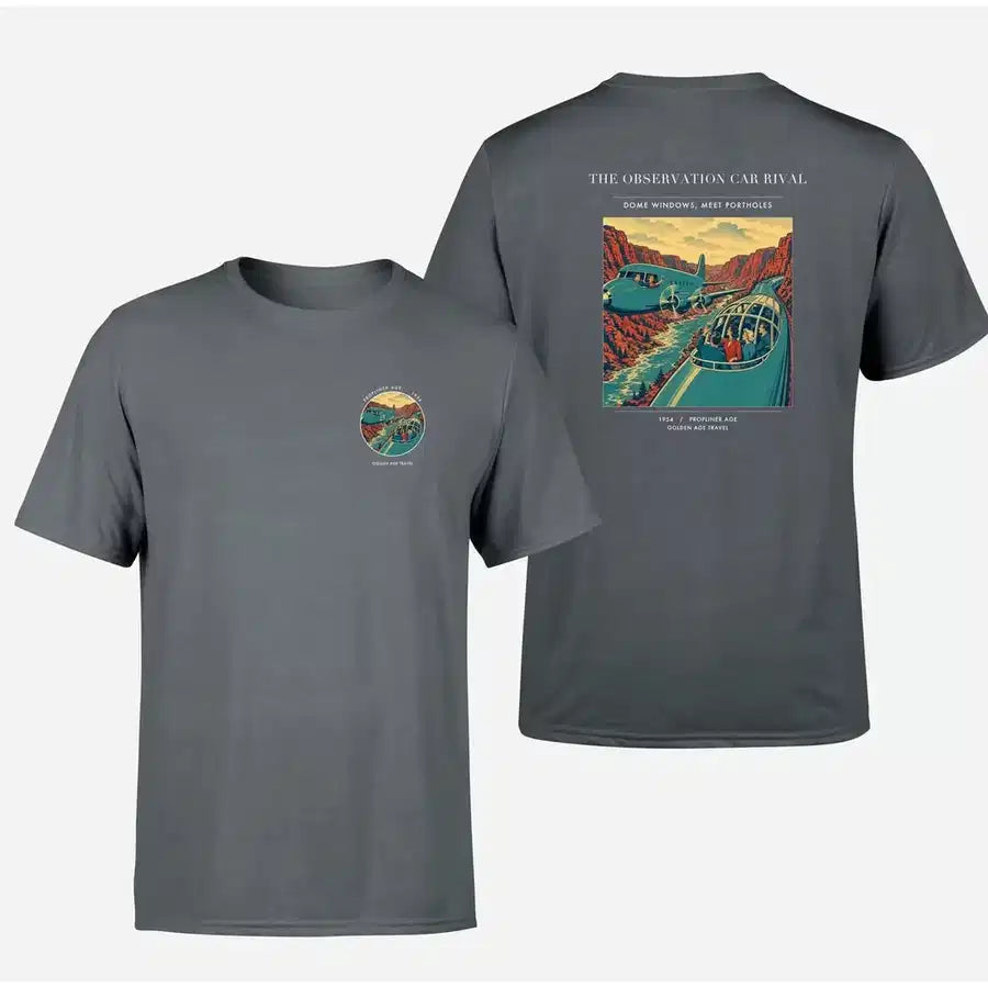 VINTAGE G4493 - The Observation Car Rival - Double-Side T-Shirt design on gray double side t shirt