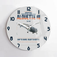 Thumbnail for Aérospatiale SA 316B Alouette III design on light gray no frame wall clock