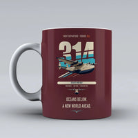 Thumbnail for Boeing 314 Clipper double-side print on dark red ceramic mug