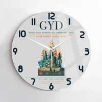 Thumbnail for Heydar Aliyev International Airport (GYD) design on light gray no frame wall clock