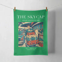 Thumbnail for VINTAGE G4101 - The Skycap - Designed Towels design on green