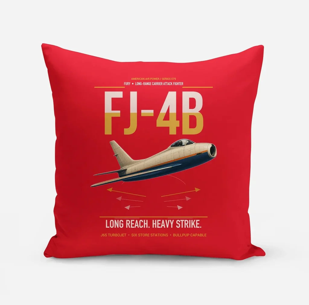 FJ-4B Fury design on red pillow