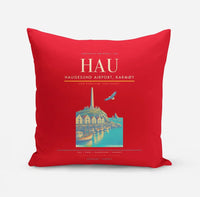 Thumbnail for Haugesund Airport, Karmøy (HAU) design on red pillow
