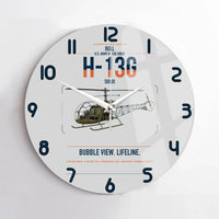 Thumbnail for Bell H-13G Sioux design on light gray no frame wall clock