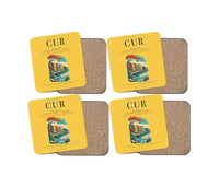 Thumbnail for Curaçao International Airport (CUR) design on yellow 4 pieces set coaster