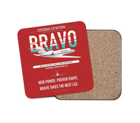 Thumbnail for Cessna Citation Bravo design on red 1 piece coaster