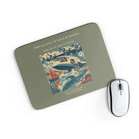 Thumbnail for VINTAGE G4280 - The Glassy Water Warning - Designed Mouse Pads design on greenarmy rectangle