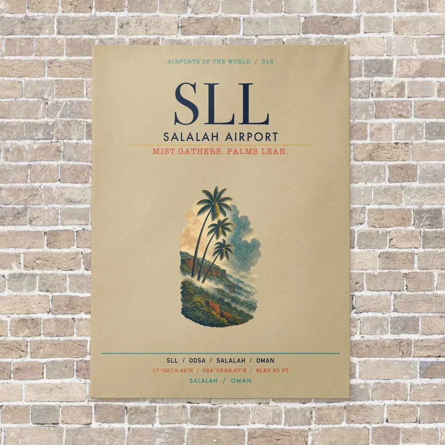 Salalah Airport SLL vertical canvas print - no frame - beige background