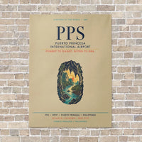 Thumbnail for Puerto Princesa International Airport PPS vertical canvas print - no frame - beige background