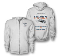 Thumbnail for F A-18E F Buddy Tanker design on white premium zipped hoodie, double-side print