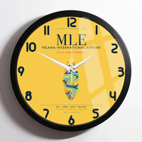 Thumbnail for Velana International Airport Malé (MLE) design on yellow framed wall clock