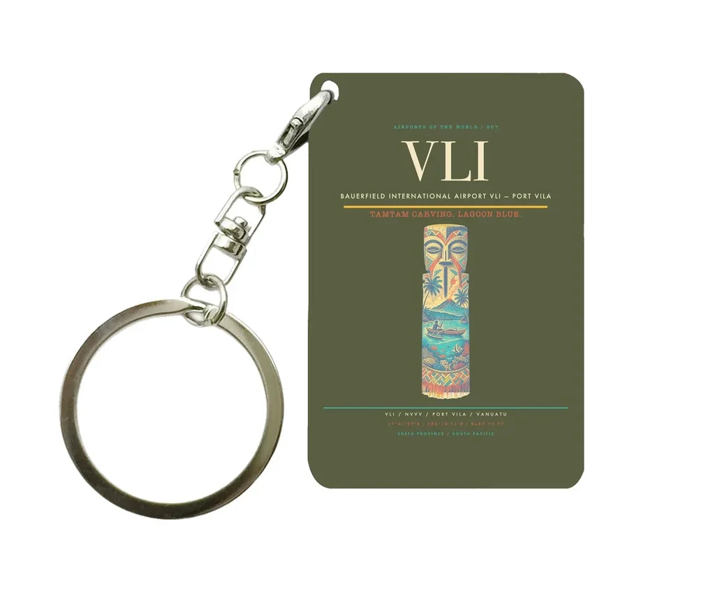 Bauerfield International Airport VLI — Port Vila Key Chain design on green army key chain