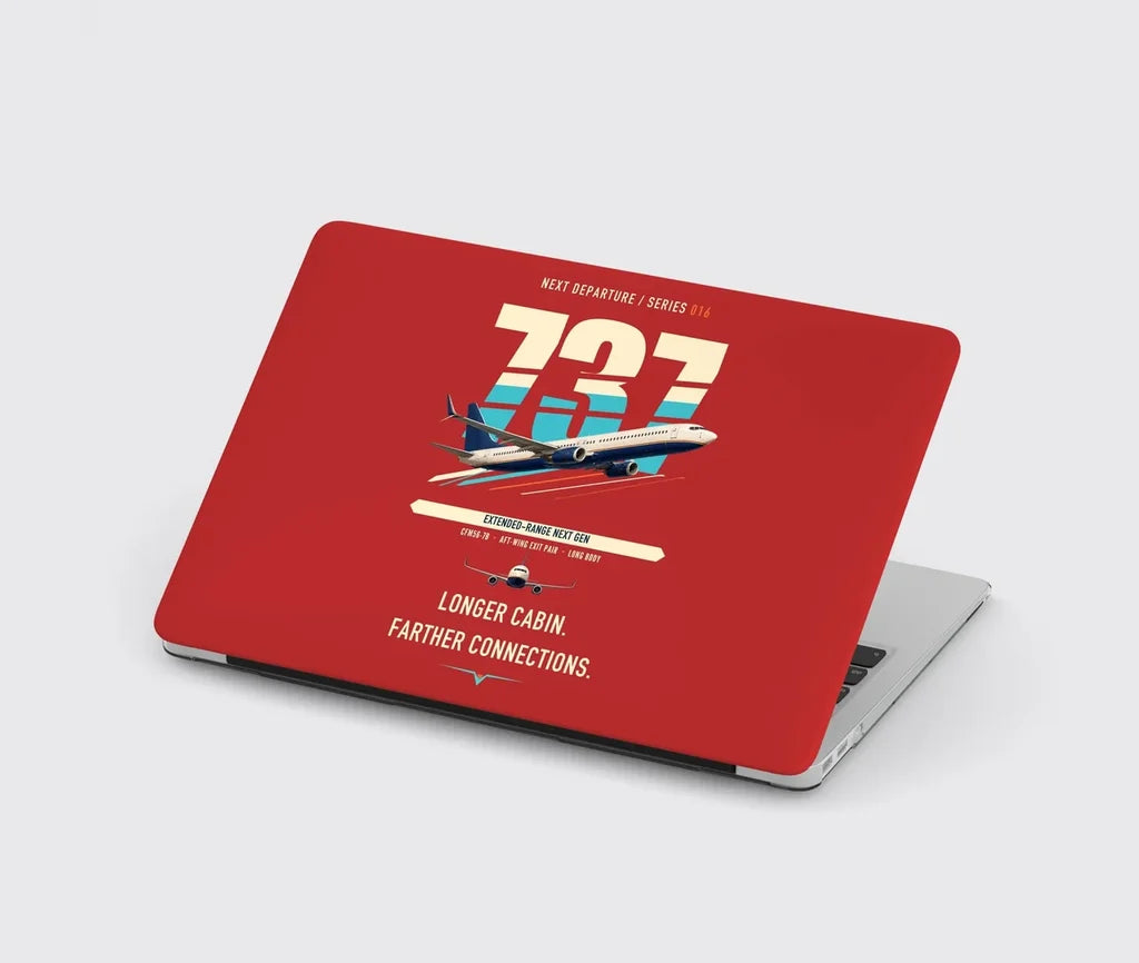Boeing 737-900ER design on red MacBook case