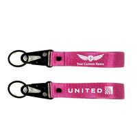 Thumbnail for United Airlines Hawk-shaped key chain, Pink+ NAME