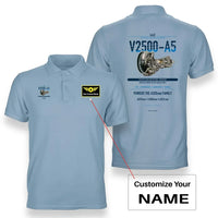 Thumbnail for V2500-A5 design on light blue polo with custom name badge
