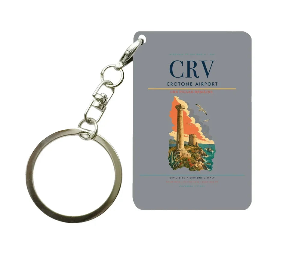 Crotone Airport (CRV) design on gray key chain