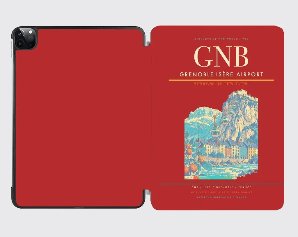Grenoble-Isère Airport (GNB) design on red ipad tablet case