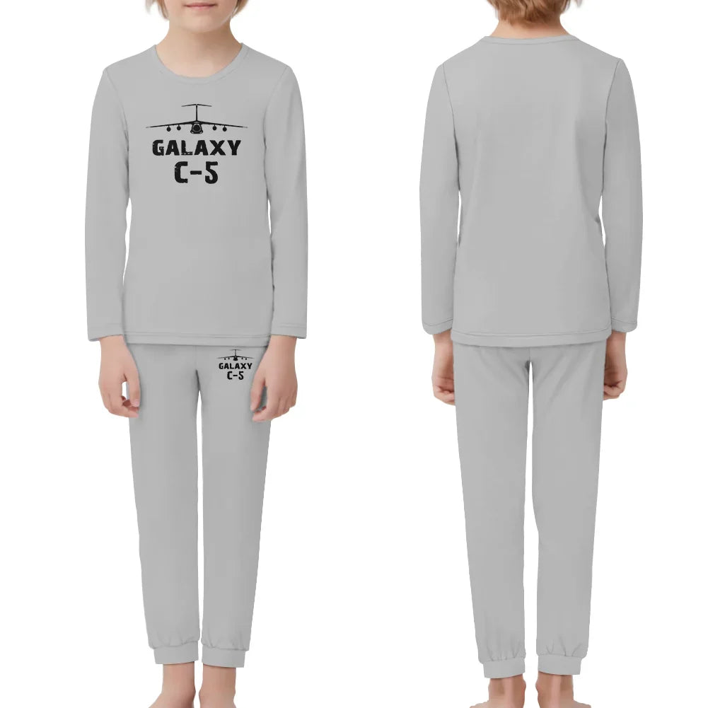 Military Transport Airplane C 5 children pajamas - Light Gray