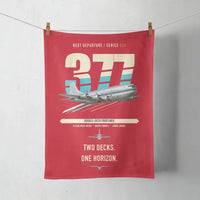 Thumbnail for Boeing 377 Stratocruiser design on red towel