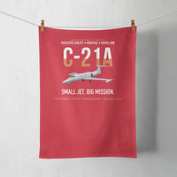 Thumbnail for C-21A Learjet Small Jet Big Mission design on red towel