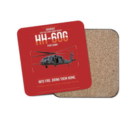 Thumbnail for Sikorsky HH-60G Pave Hawk design on red 1 piece coaster