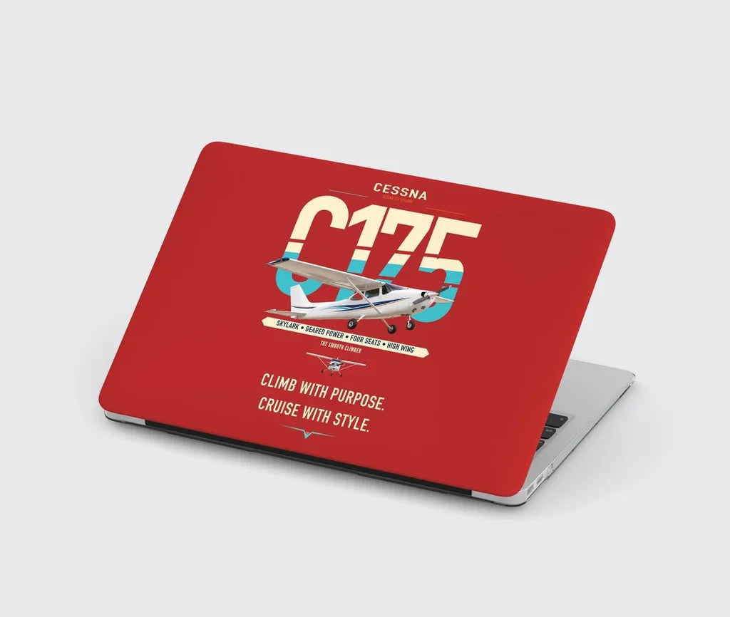 Cessna 175 Skylark design on red MacBook case