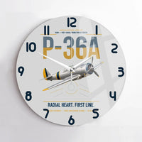 Thumbnail for P-36A Hawk design on light gray no frame wall clock